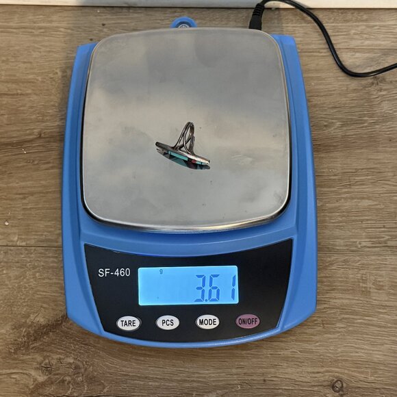 Zuni-style sterling silver inlay ring, size 7 - Picture 7 of 8